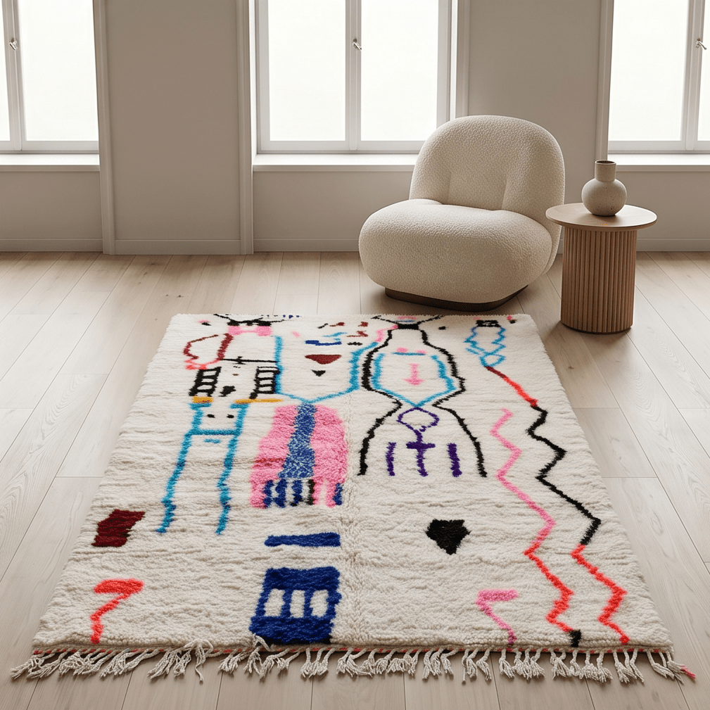 Tapis marocain Azilal multicolore 200x300 cm