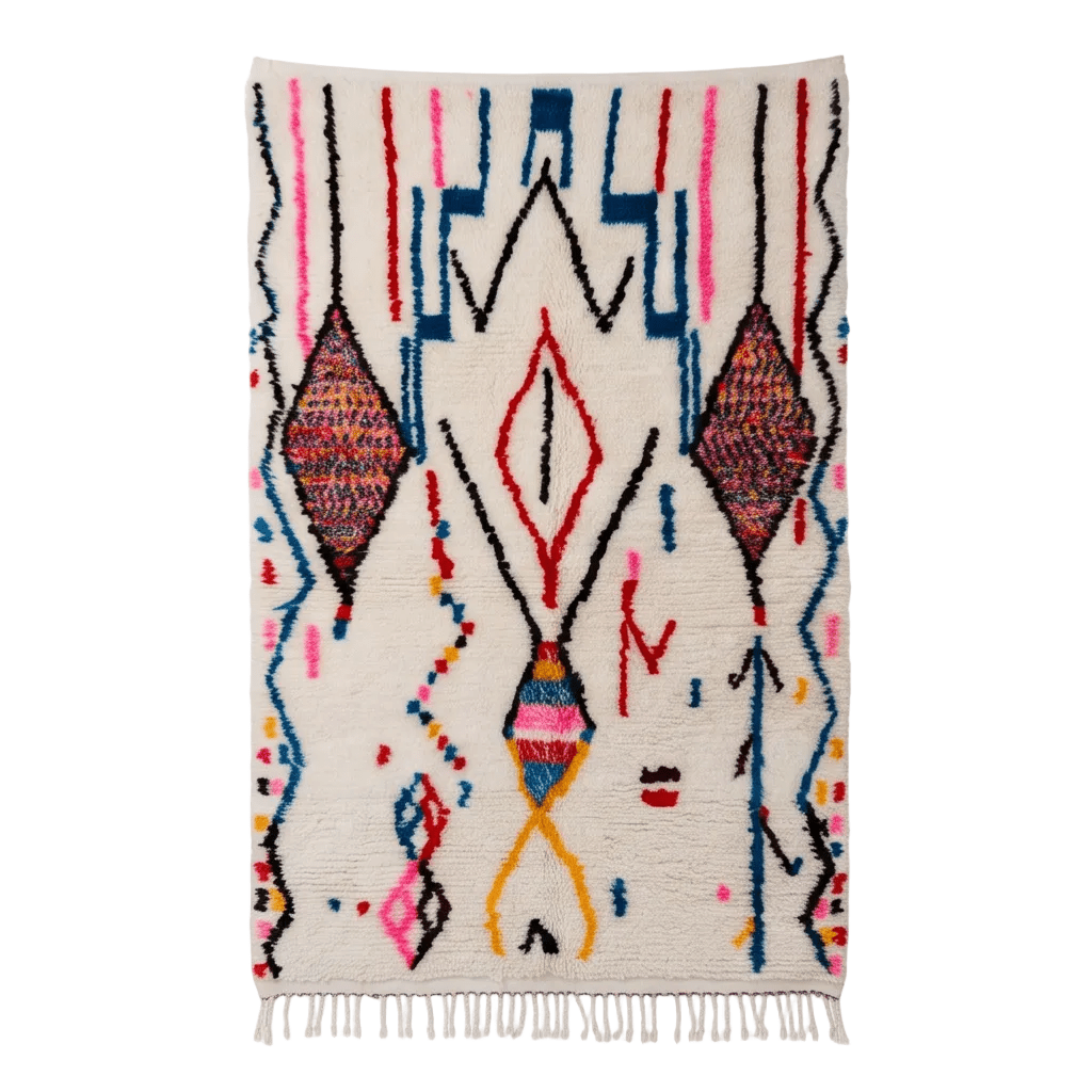 Tapis Azilal médaillons et motifs multicolores