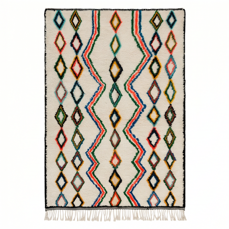 Tapis berbère à losanges multicolores