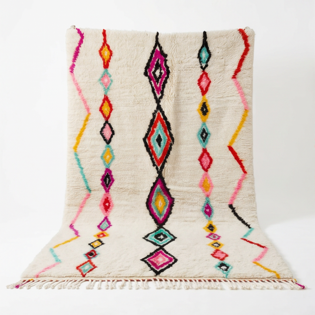 Tapis berbère à losanges colorés