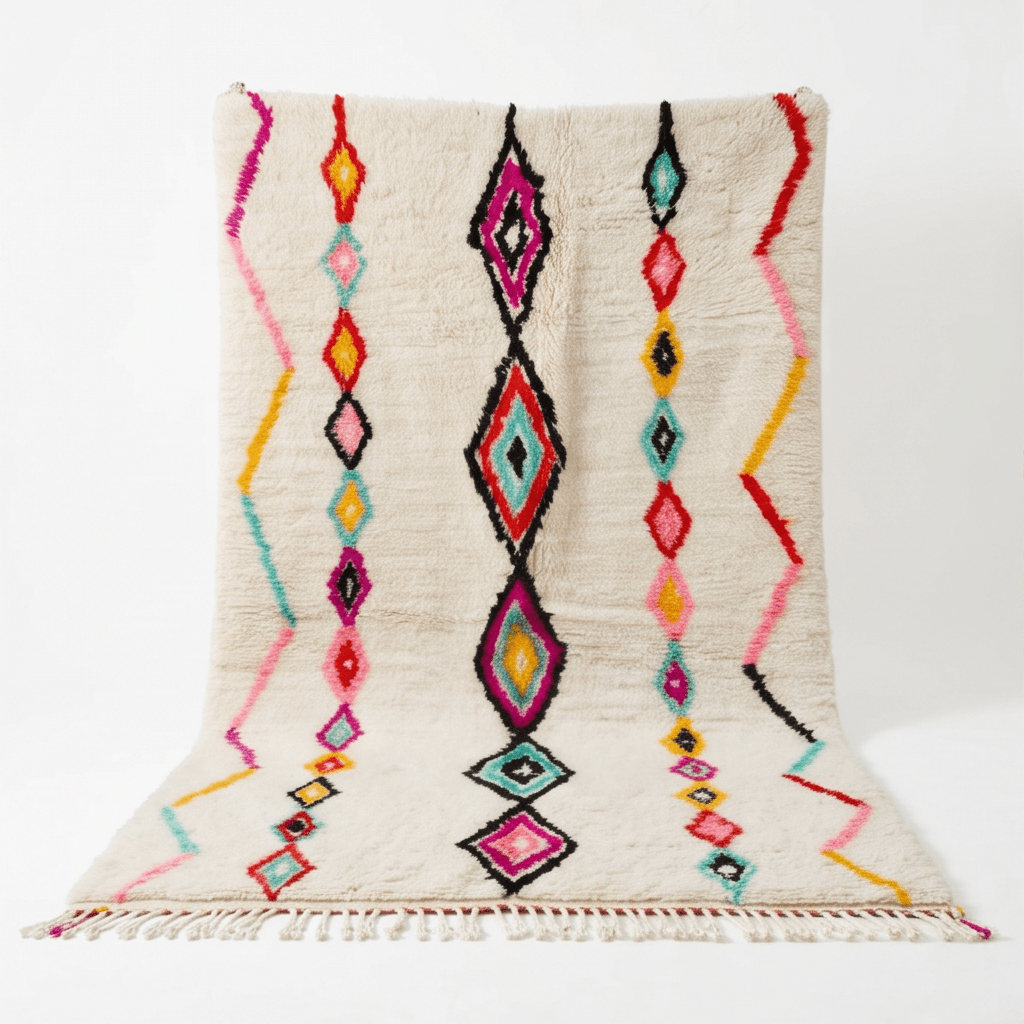 Tapis berbère à losanges colorés