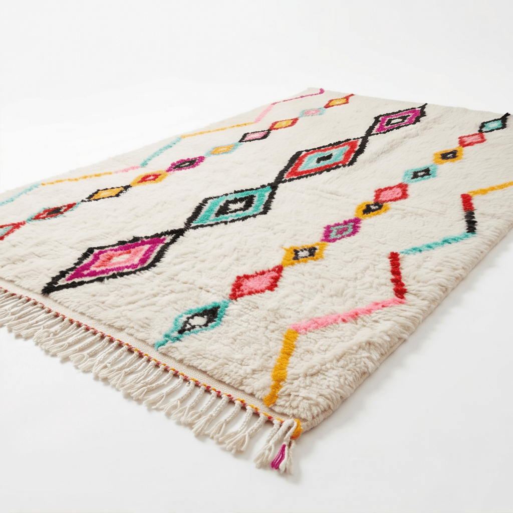 Tapis berbère à losanges colorés
