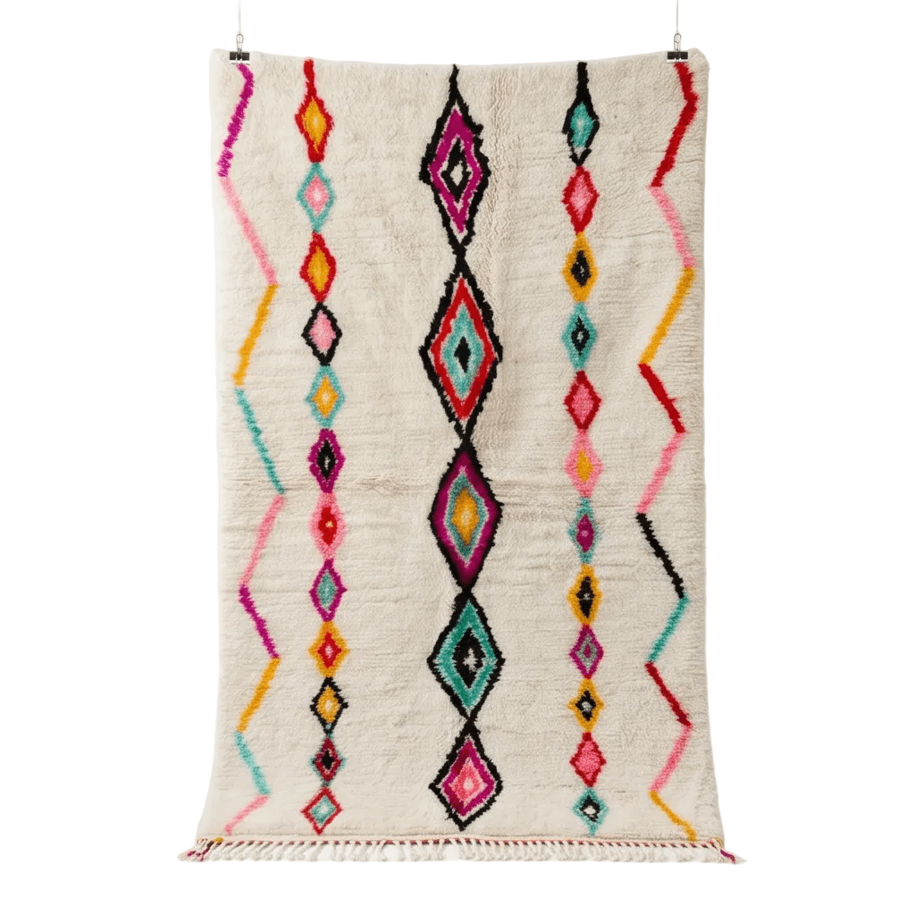 Tapis berbère à losanges colorés