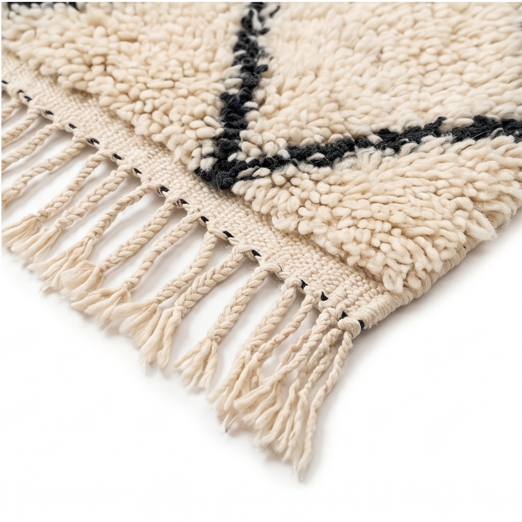 Petit tapis Béni Ouarain losanges noirs
