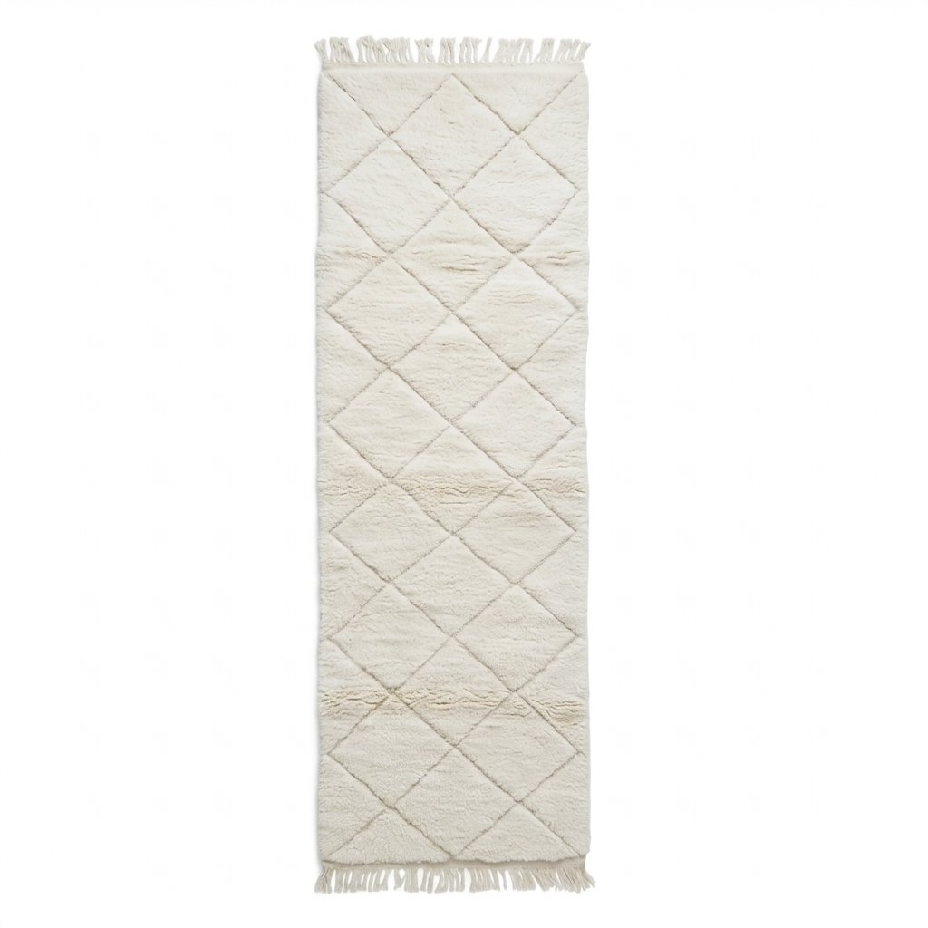 Tapis de couloir berbère blanc SAMA