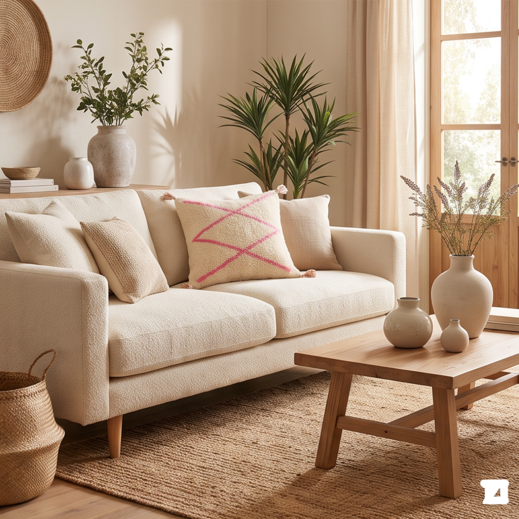 Coussin Beni Ouarain losanges roses