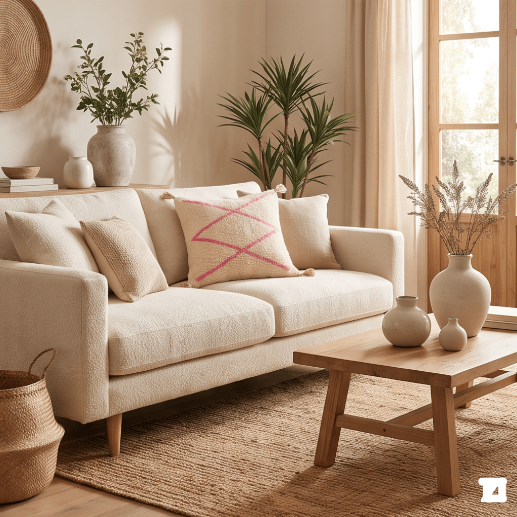 Coussin Beni Ouarain losanges roses