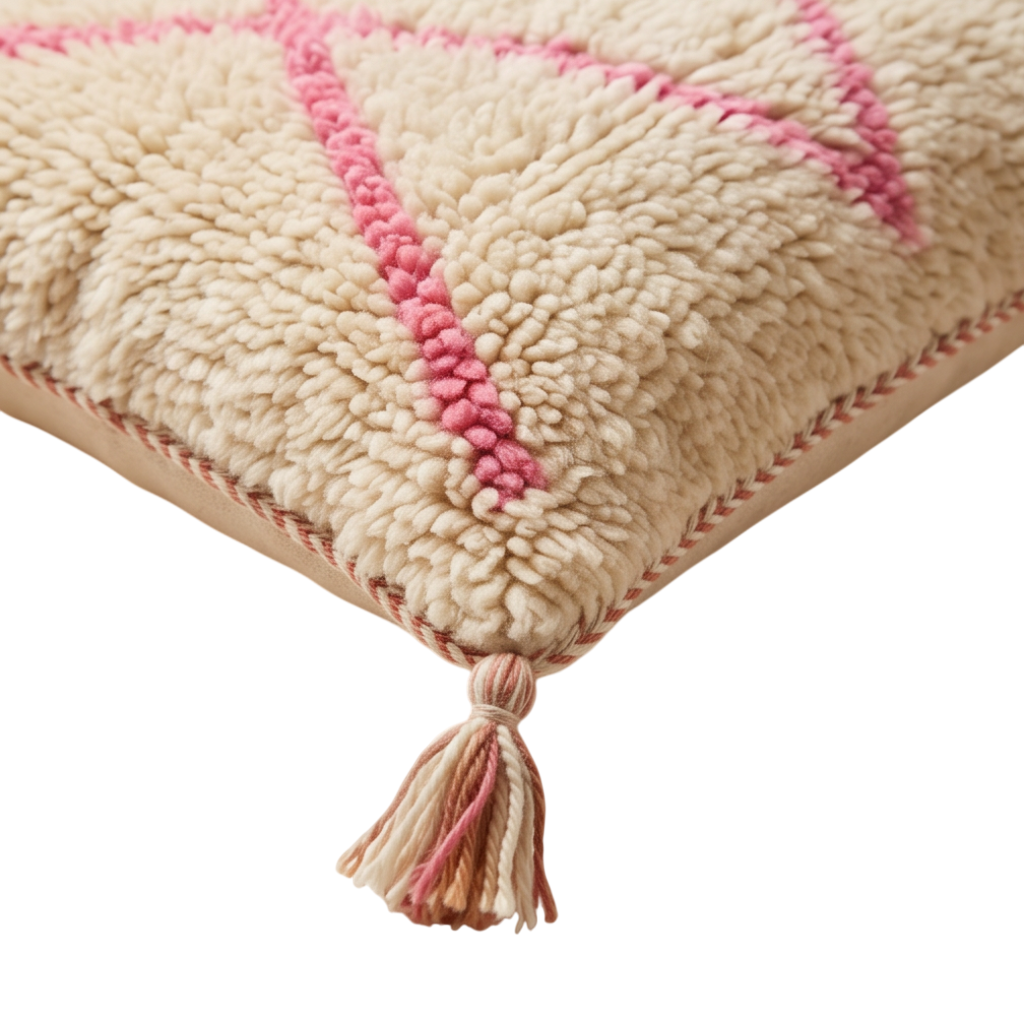 Coussin Beni Ouarain losanges roses