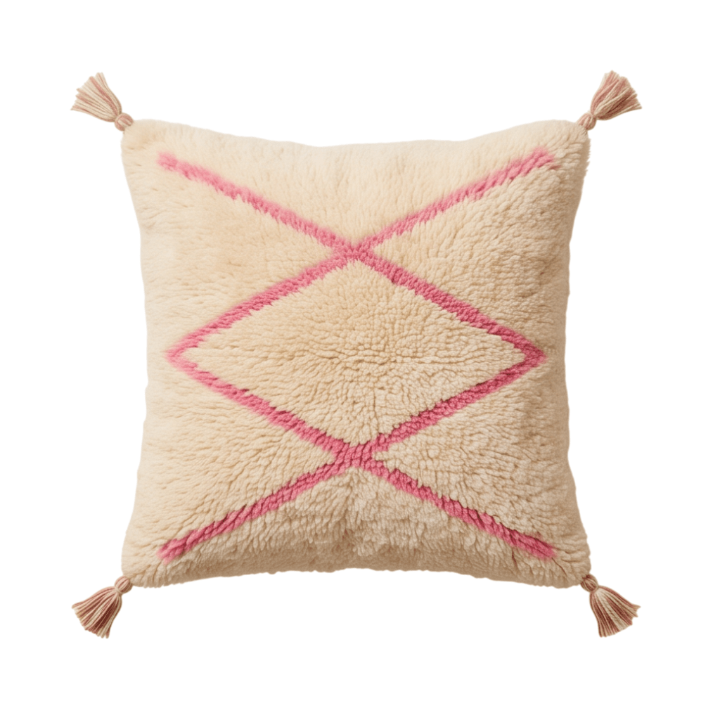 Coussin Beni Ouarain losanges roses