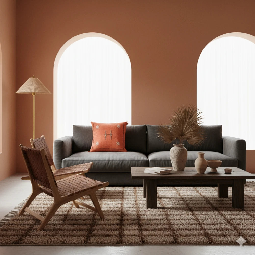 Coussin Sabra Orange Vintage <br> Soie de Cactus