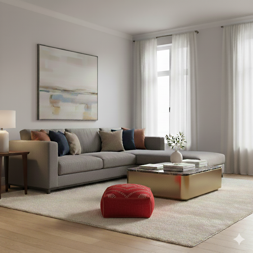 Pouf berbère rouge Kilim