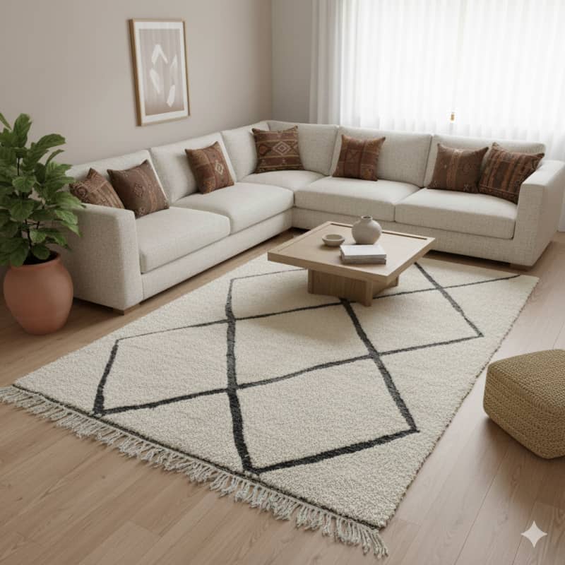 Tapis Beni Ouarain <br> Motifs Creux <br> 170x255 cm