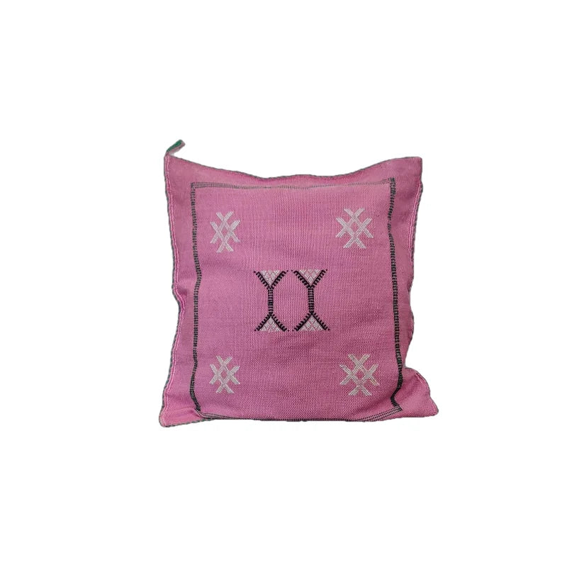 Coussin Sabra Rose Bonbon <br> Soie de Cactus - MAZIR Décoration