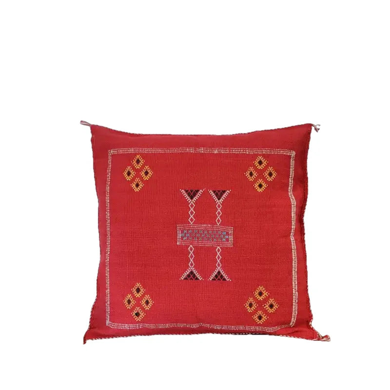 Coussin Sabra Rouge Vintage <br> Soie de Cactus