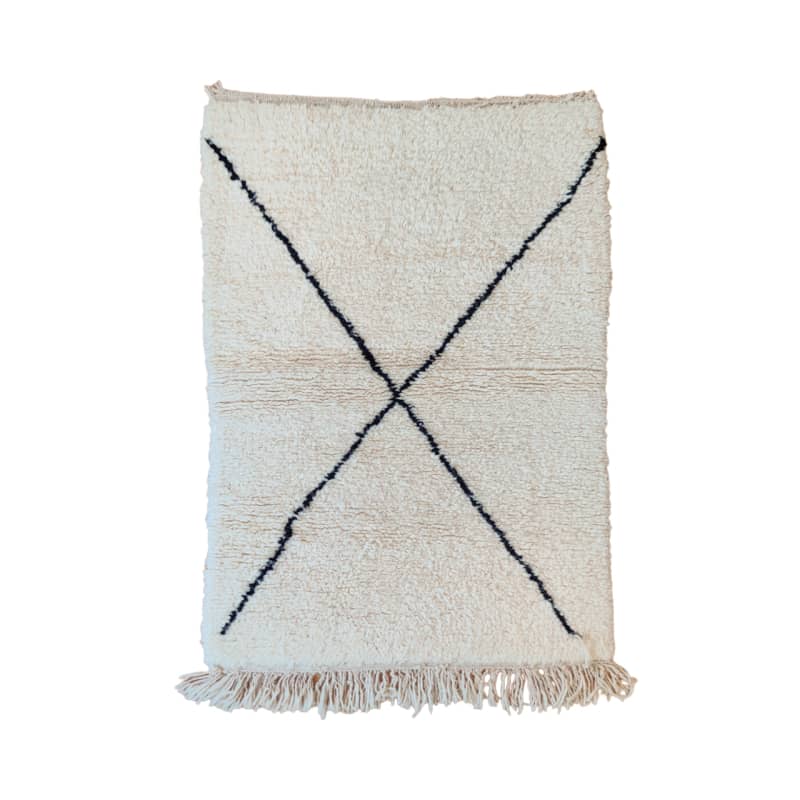 Grand Tapis Marocain Berbère Zemmour Vintage - Authentique Fait Main En Laine, Rouge Et Blanc (300x200cm)