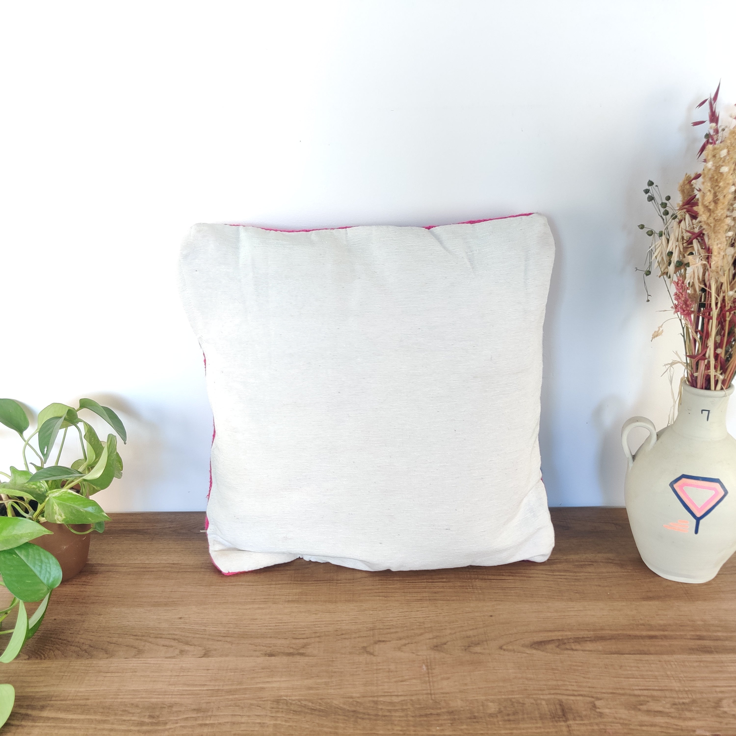 Coussin marocain tribal rose - MAZIR Décoration