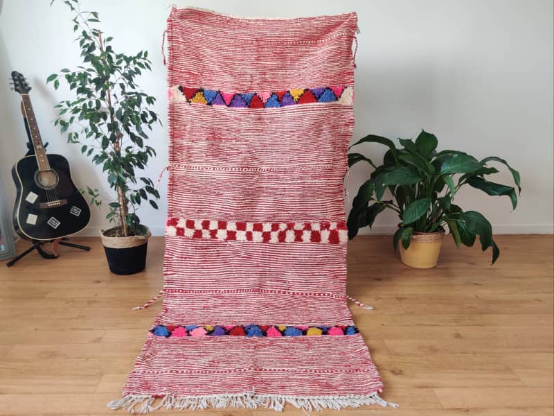 Tapis Zanafi rouge <br> 90x200 cm - MAZIR Décoration