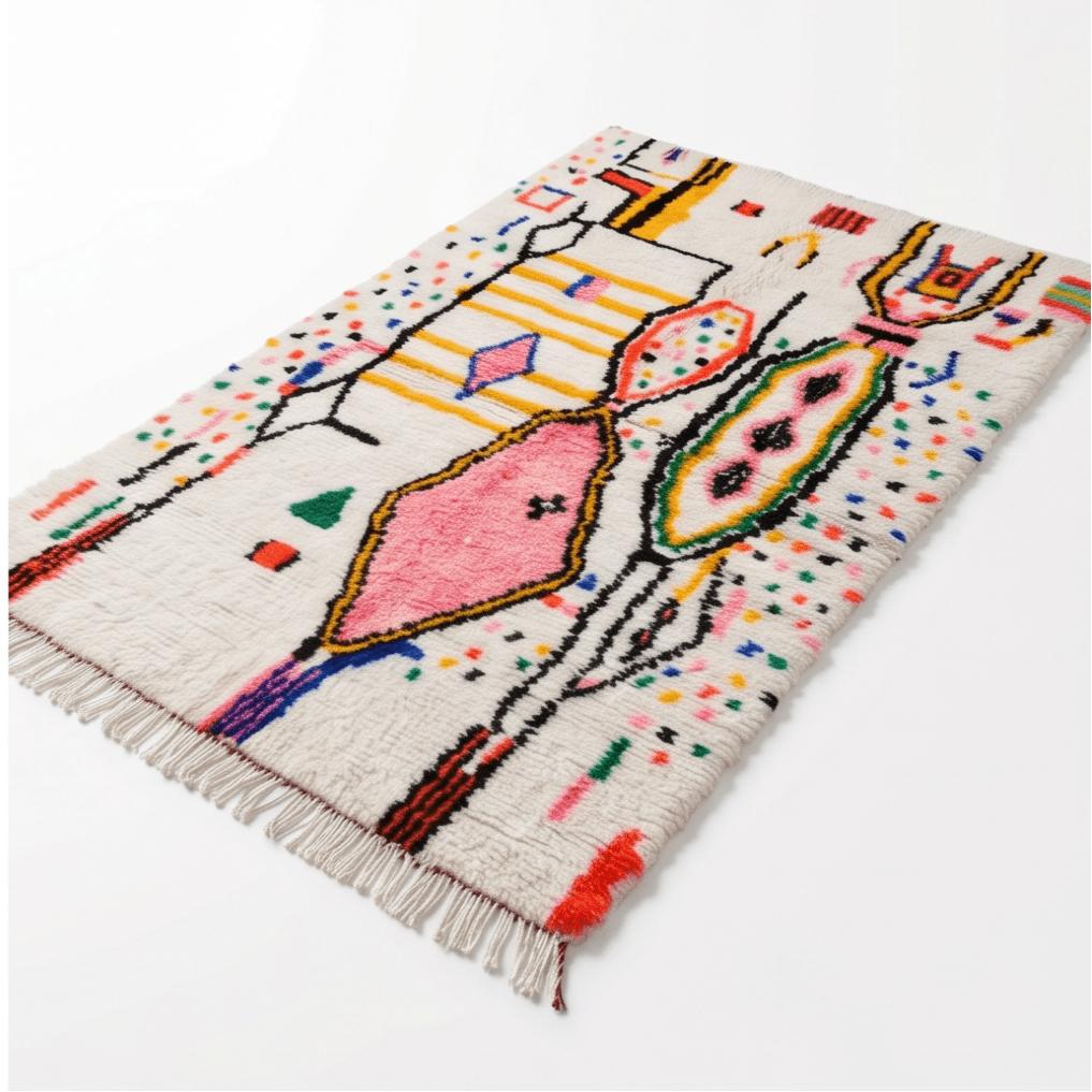 Tapis berbère Azilal symboles tribaux