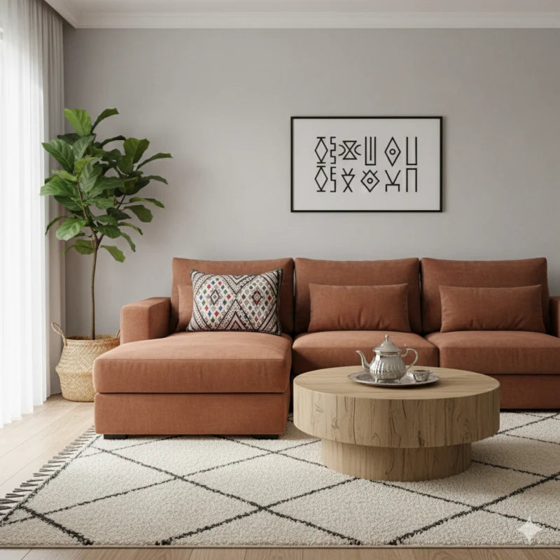 Ancien coussin Kilim blanc noir