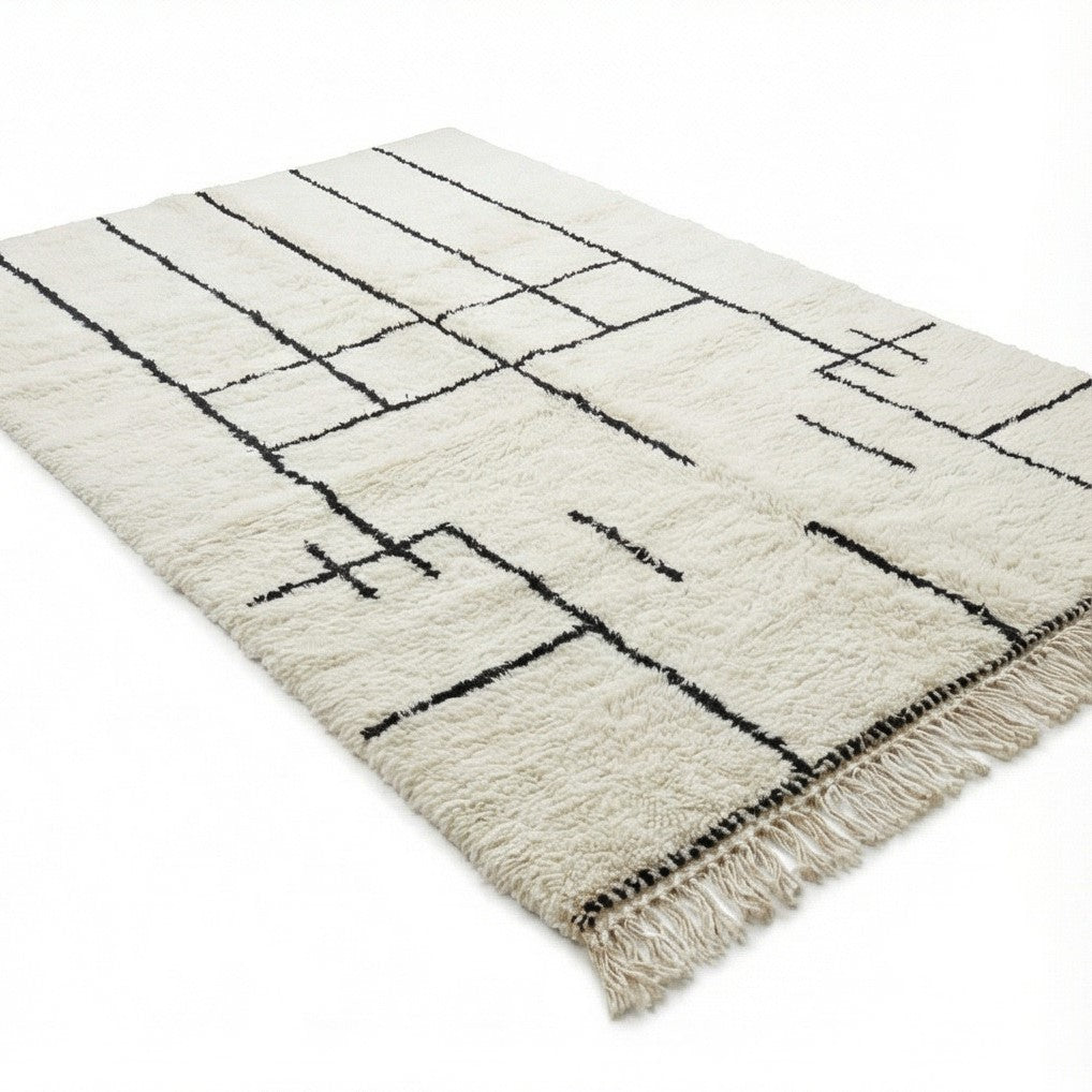 Grand tapis marocain graphique 200x300 cm