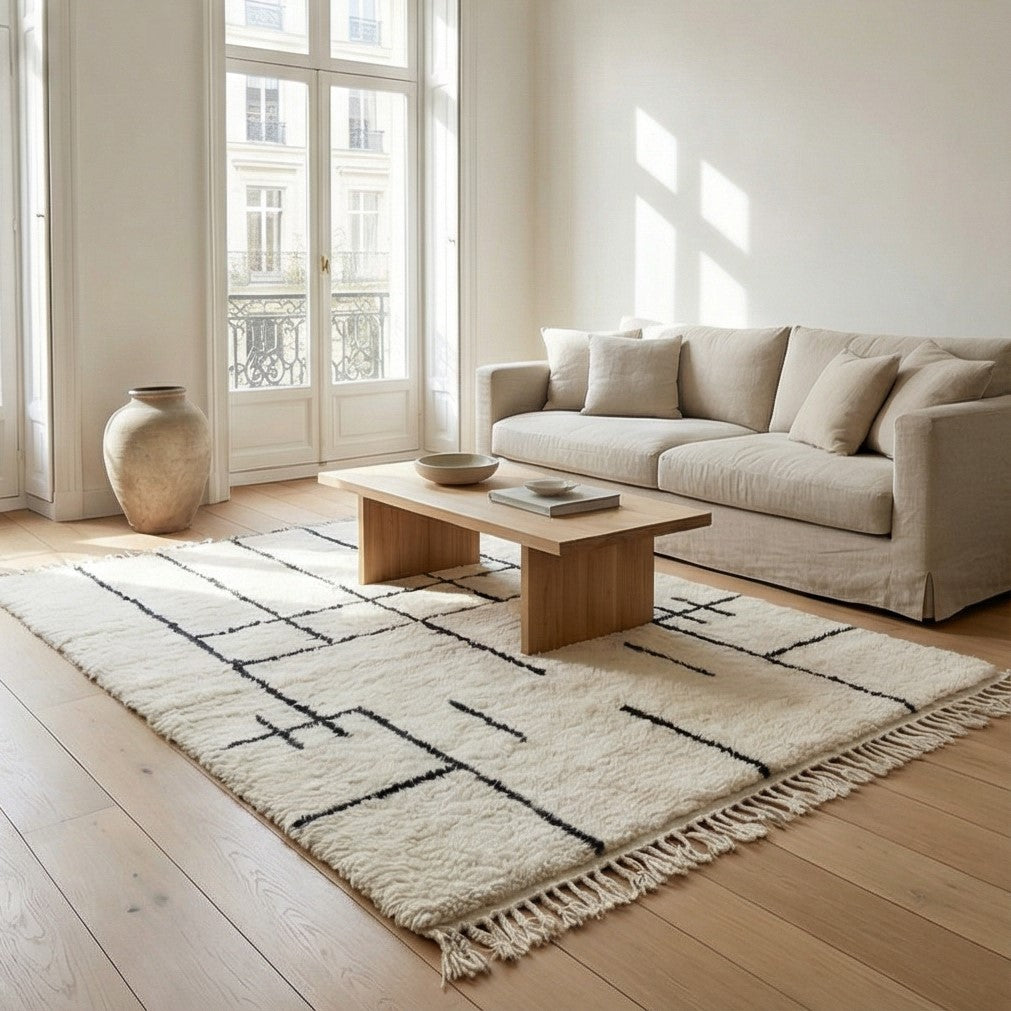 Grand tapis marocain graphique 200x300 cm