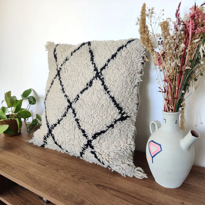 Coussin Béni Ouarain à losange - Blanc / Beni Ouarain -