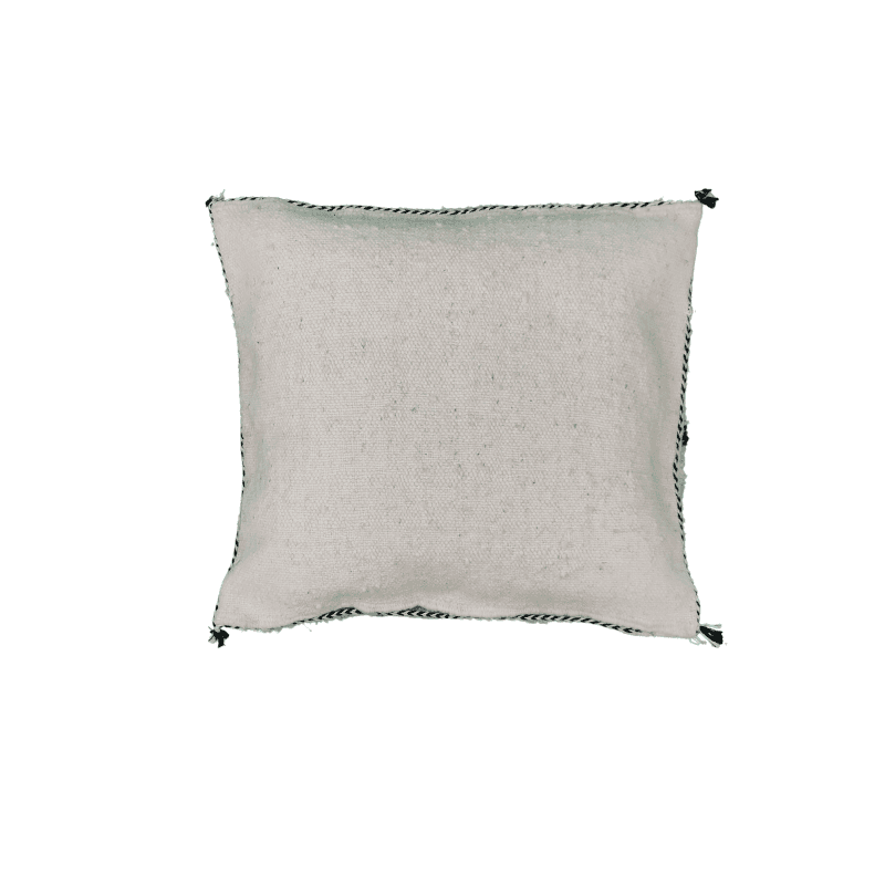 Coussin ethnique Blanc d'argent motif marocain