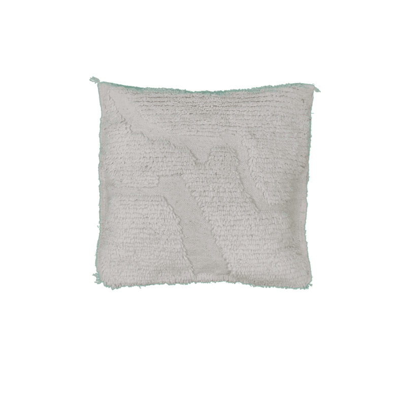 Coussin Beni Ouarain blanc Vintage motif creux fait main