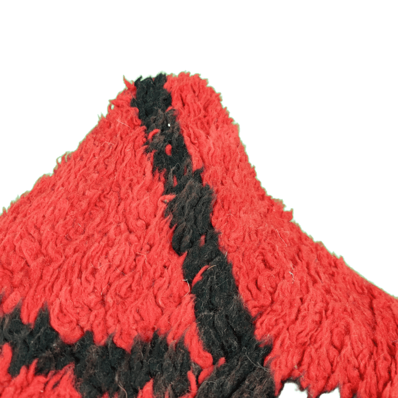 Coussin Berbère Rouge vermeil et noir artisanal