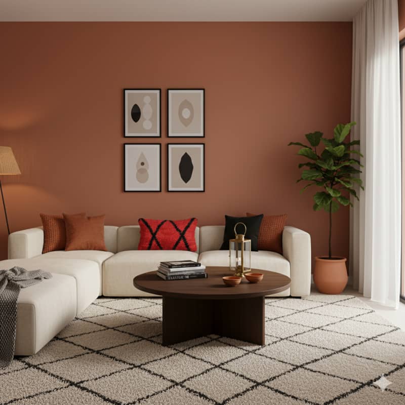 Coussin Beni Ouarain Rouge et noir <br> 45x45 cm