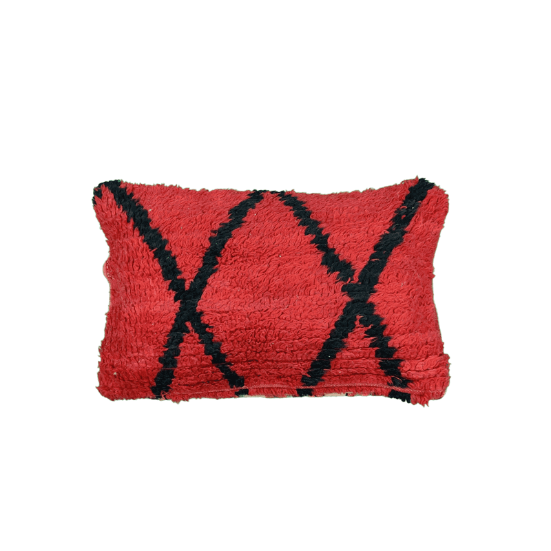 Coussin marocain rouge et noir
