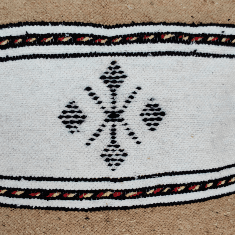 Coussin artisanal bicolore Sépia blanc en Coton