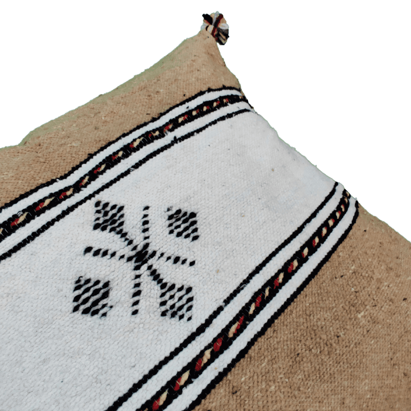 Coussin fait main bicolore Sépia blanc en Coton