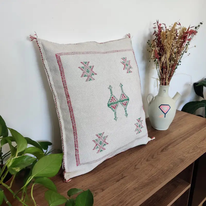 Vue angle 1 du Coussin Sabra Blanc lunaire