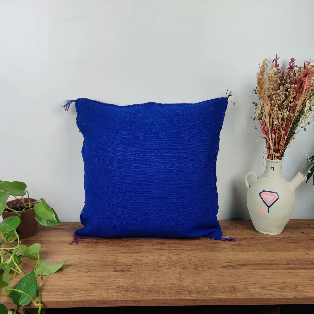 Coussin berbère Bleu Sabra - MAZIR Décoration