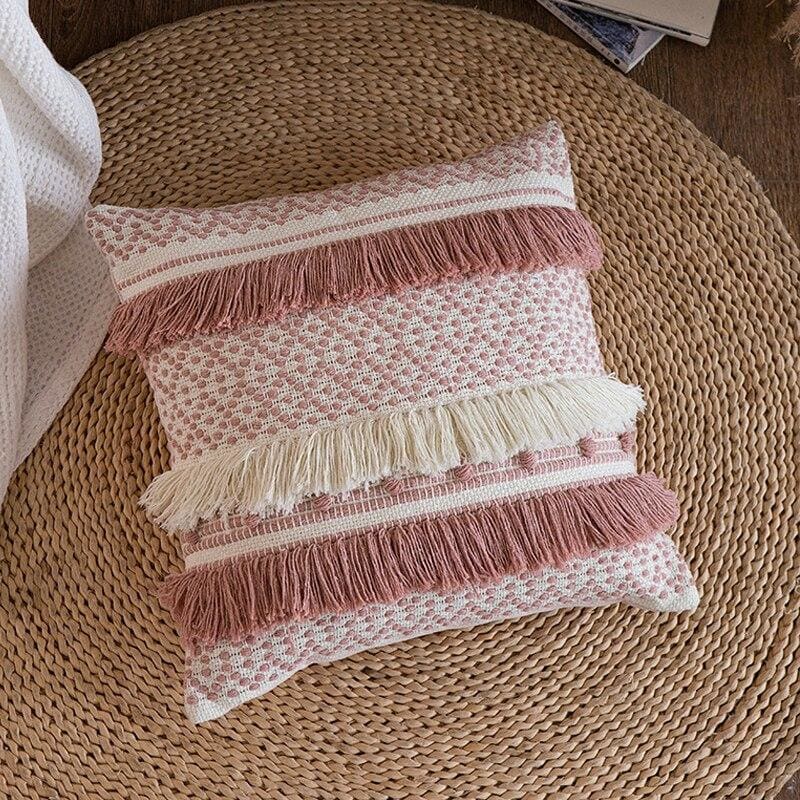 coussin boheme rose