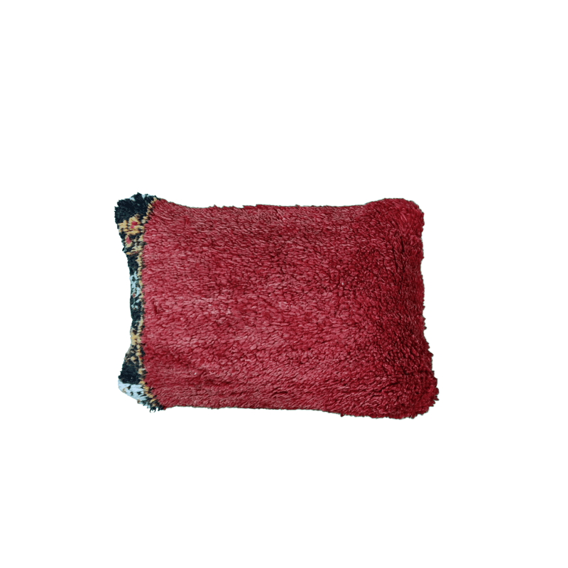 Coussin bohème rouge artisanal