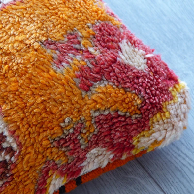 Coussin Berbère Boujad Orange Rouge 40x40 cm - Coussin