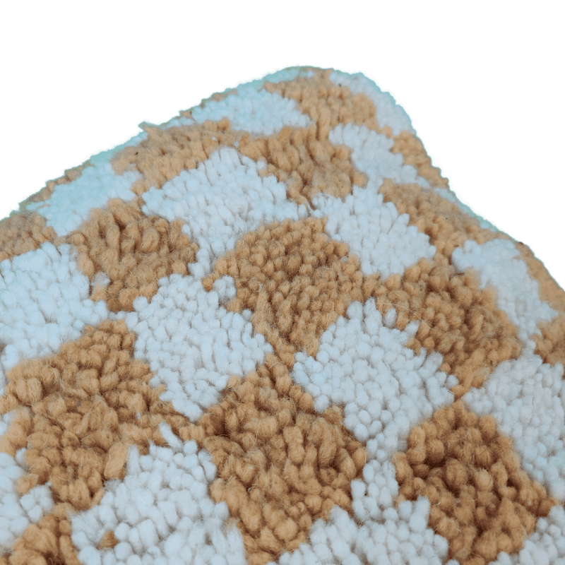Coussin style blond damier