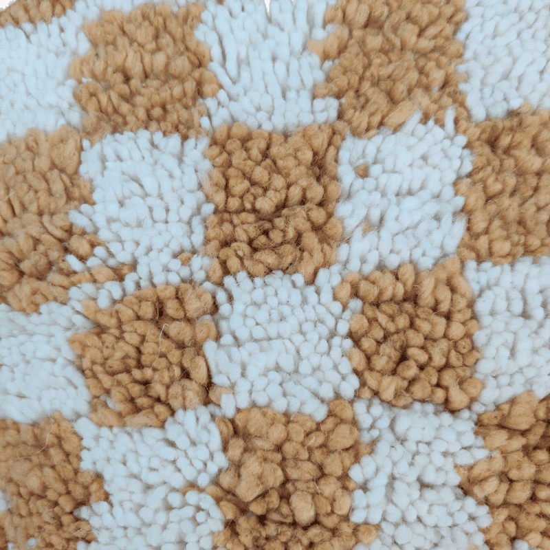 Coussin Beni Ouarain blond damier fait main