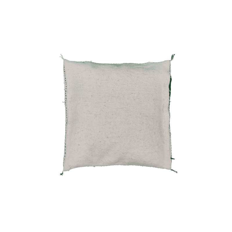 Coussin fait main blanc Sépia motif damier