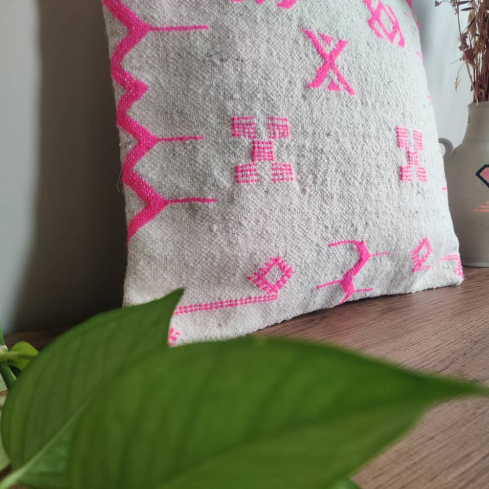 Coussin berbère cocon rose | MAZIR Décoration