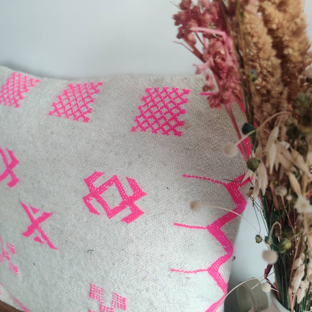 Coussin berbère cocon rose | MAZIR Décoration