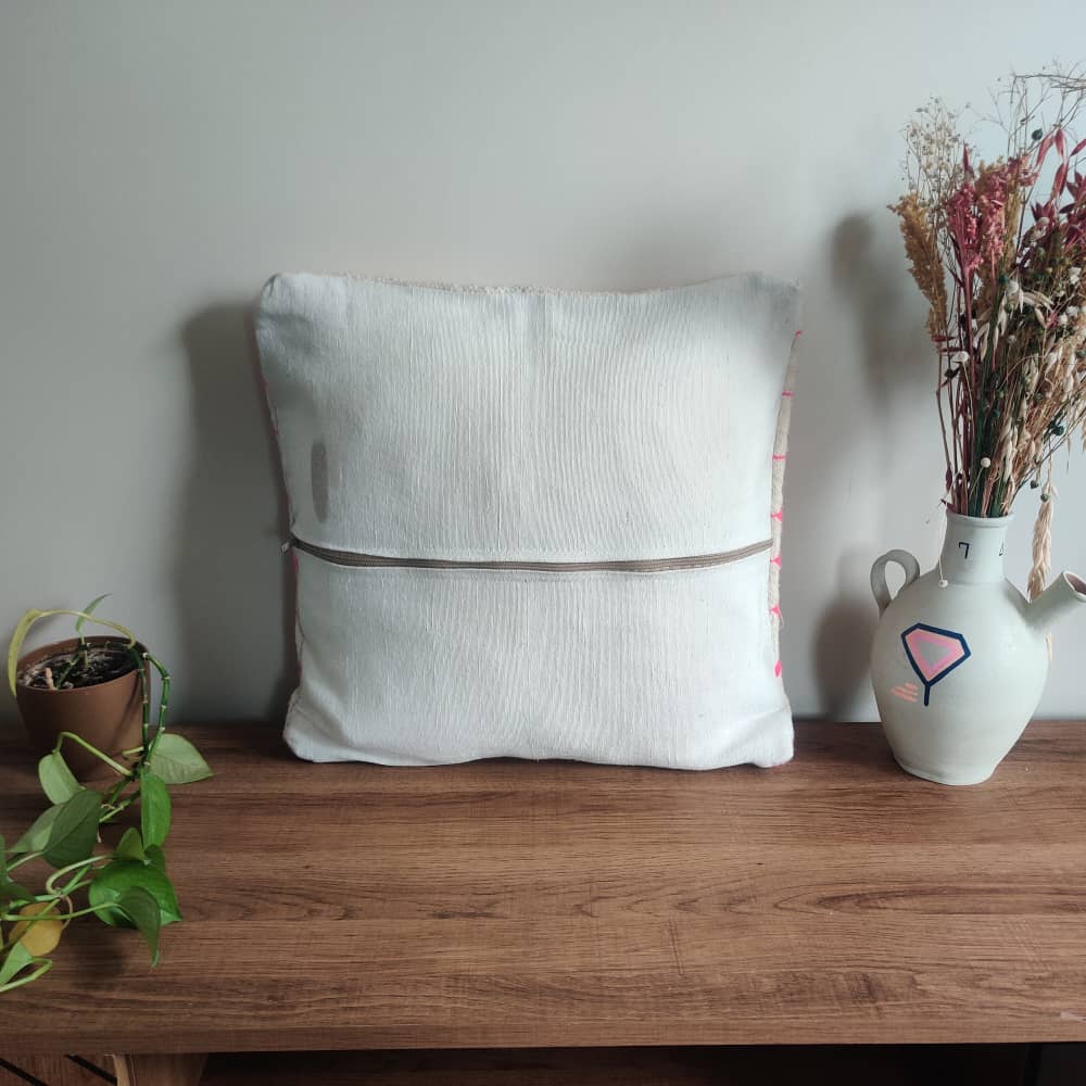 Coussin berbère cocon rose | MAZIR Décoration