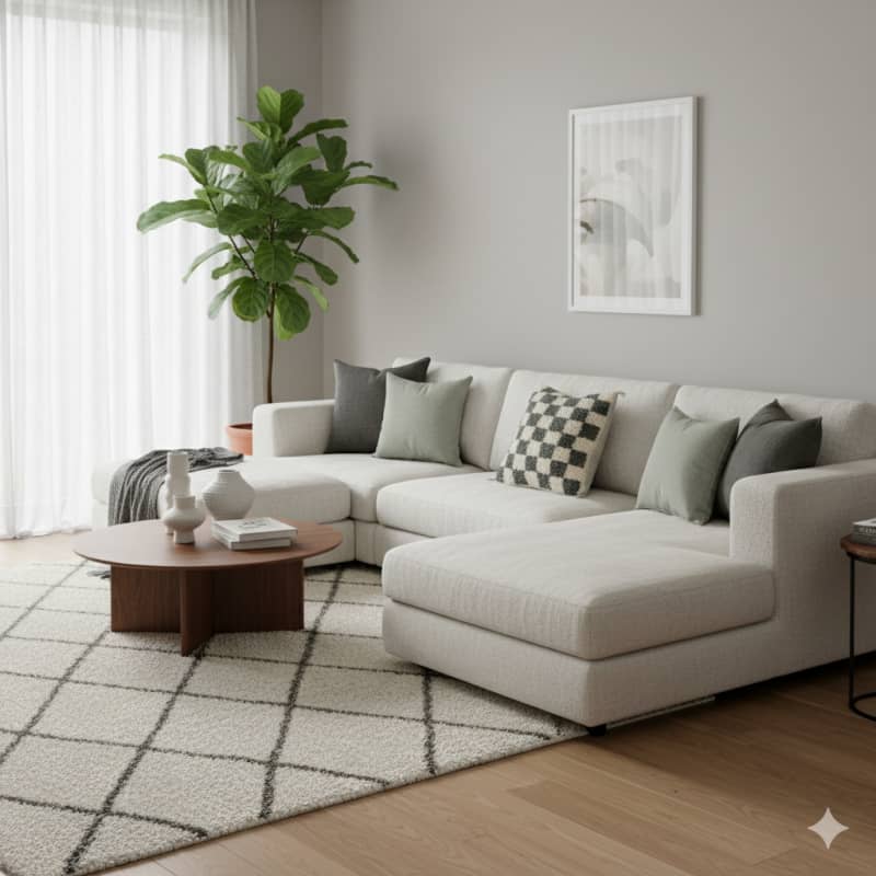 Coussin berbère damier gris