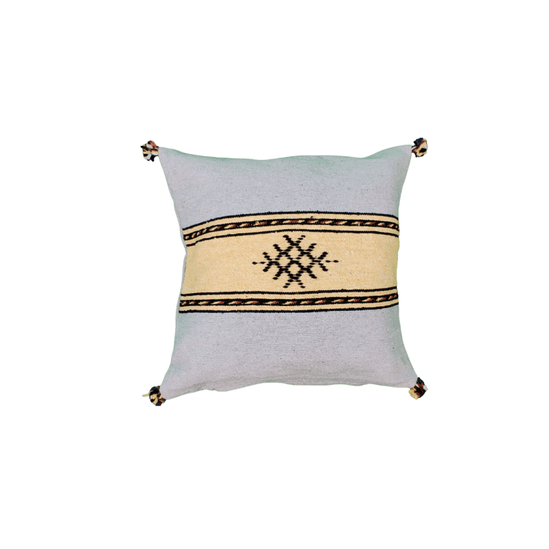 Coussin Berbère pervenche pantone 614 en Coton artisanal chic