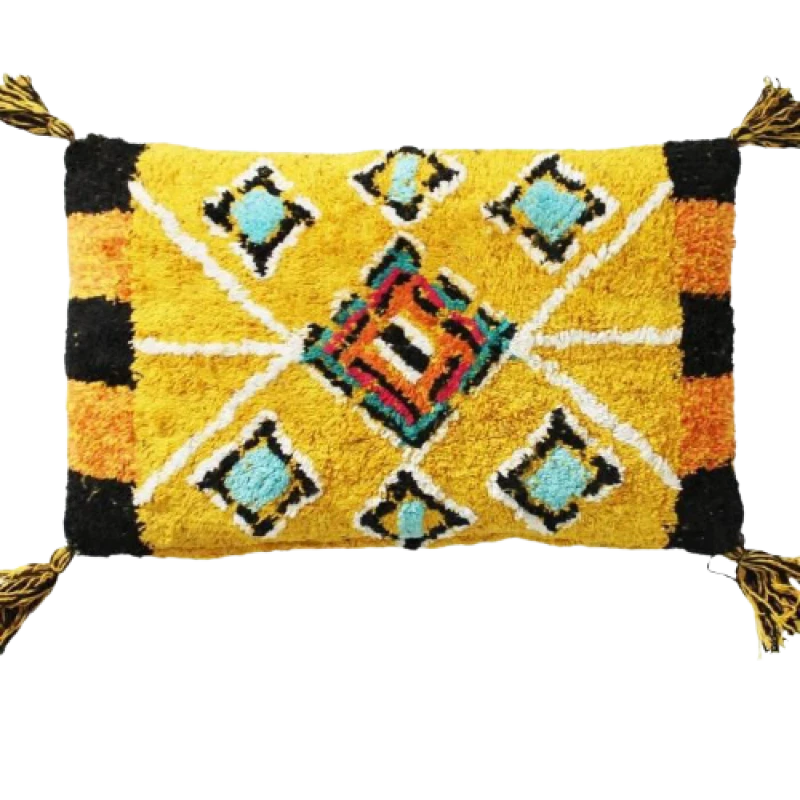 coussin berbère jaune