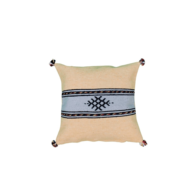 Magnifique Coussin Berbère Jaune de Naples en Coton