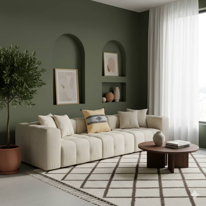 Coussin berbère jaune et blanc en coton