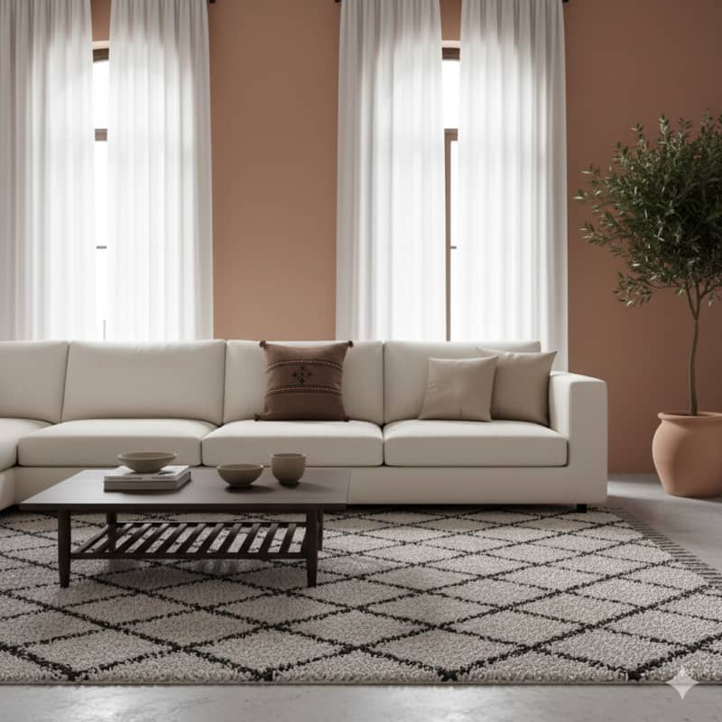 Coussin Berbère Marron en Coton